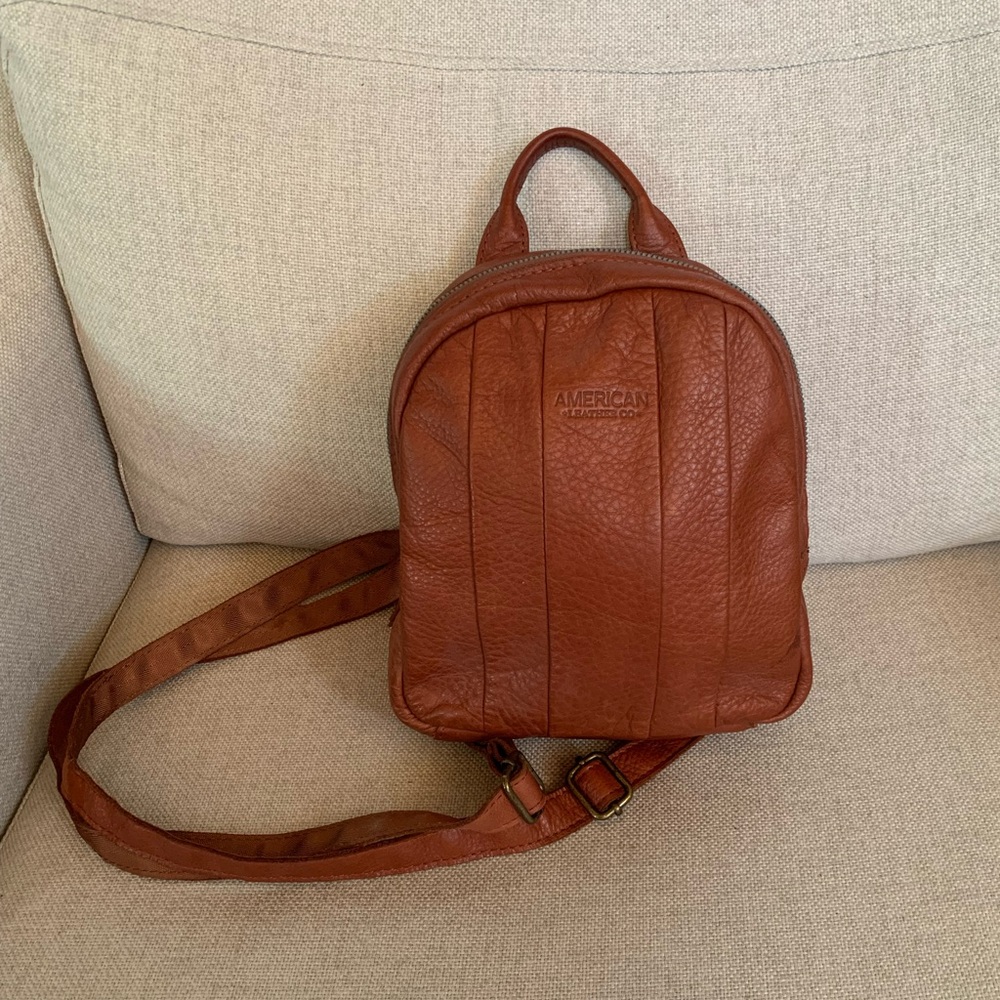 Cognac Leather mini backpack